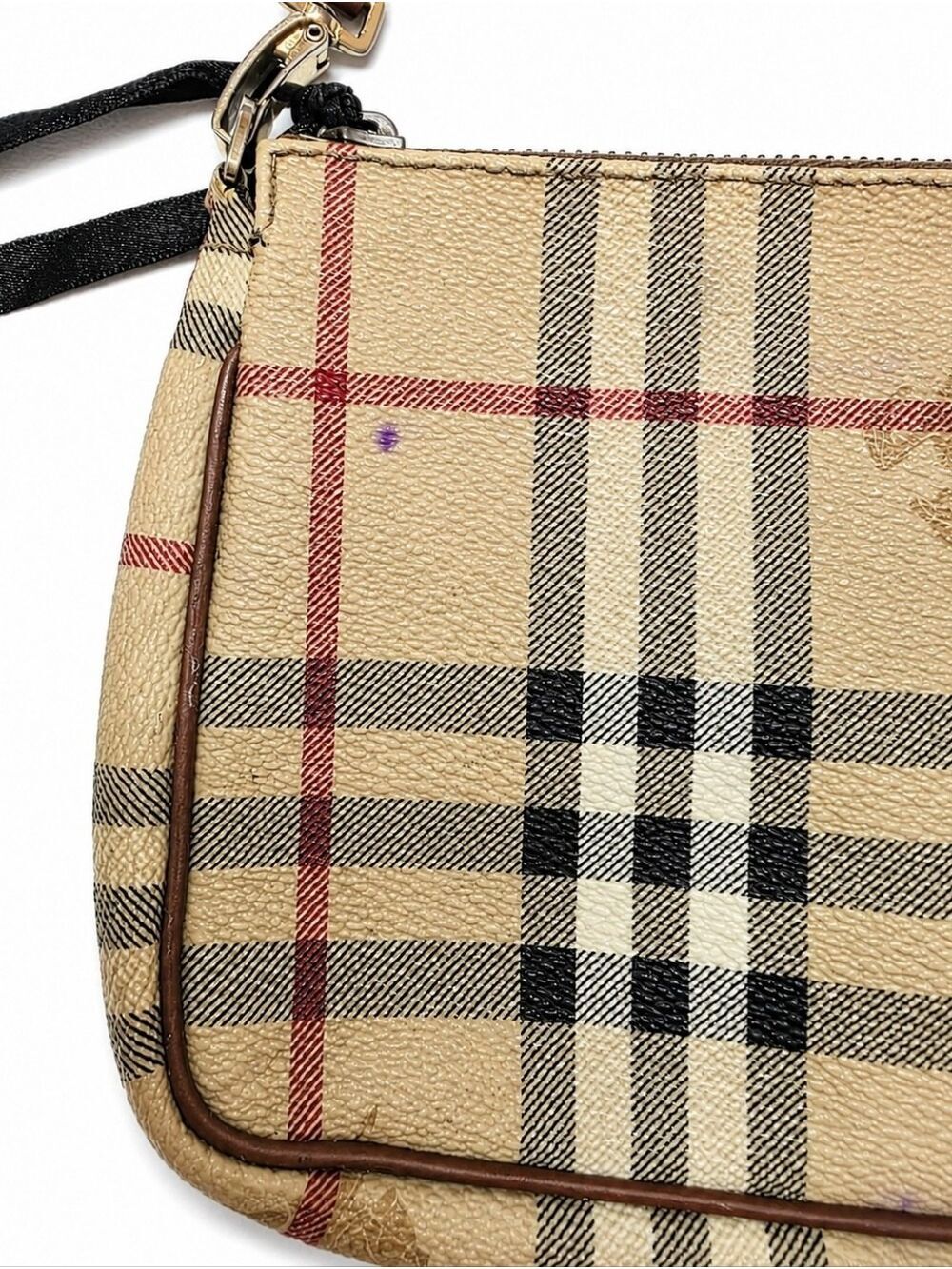 Burberry London Nova Check Mini Shoulder Bag Wristlet Vintage Plaid - Picture 3 of 10